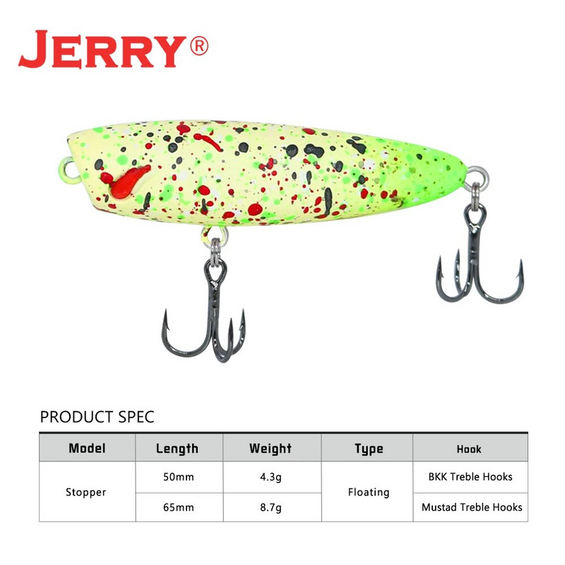 Jerry Stopper Topwater Popper mamci za mikrofishing Slatkovodna pastrva Bas Umjetni mamci 5 cm 4,3 g Plutajući plastični UV mamci