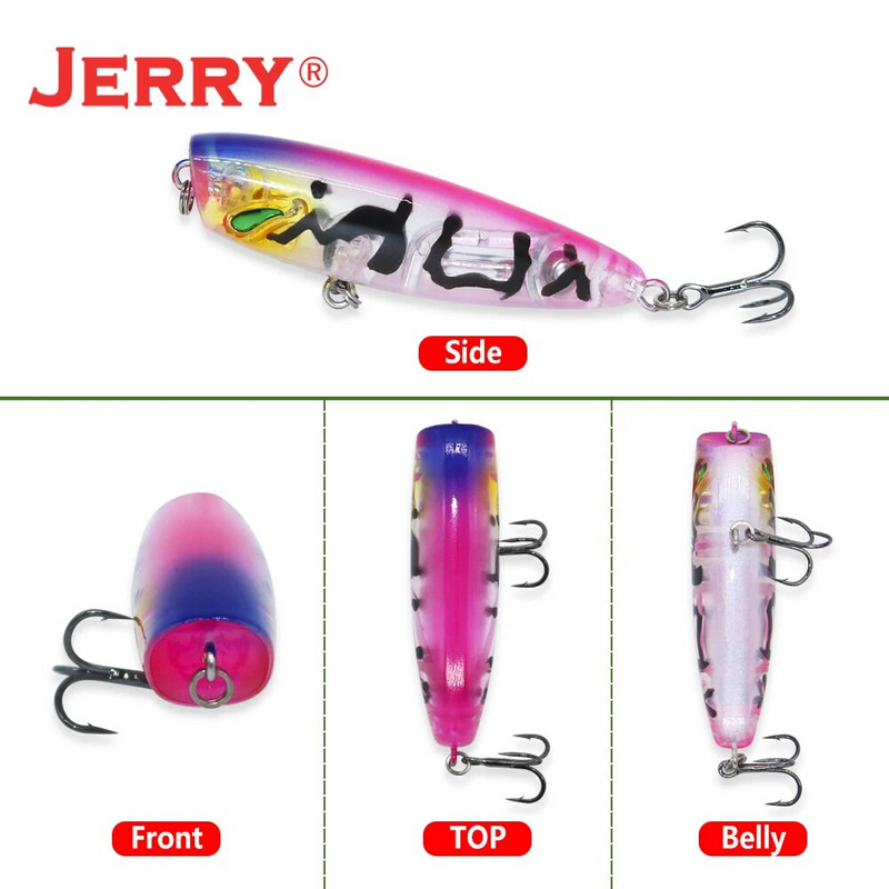 Jerry Stopper Topwater Popper mamci za mikrofishing Slatkovodna pastrva Bas Umjetni mamci 5 cm 4,3 g Plutajući plastični UV mamci