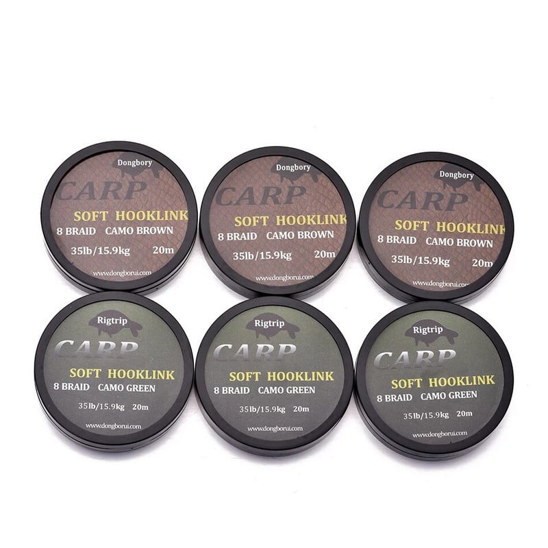 20 m karpių žūklės valas, minkštas kabliukas, 8 sruogų nepadengtas pynimo valas 15LB/25LB/35LB karpių riedmenų sraigtasparnio šerdis