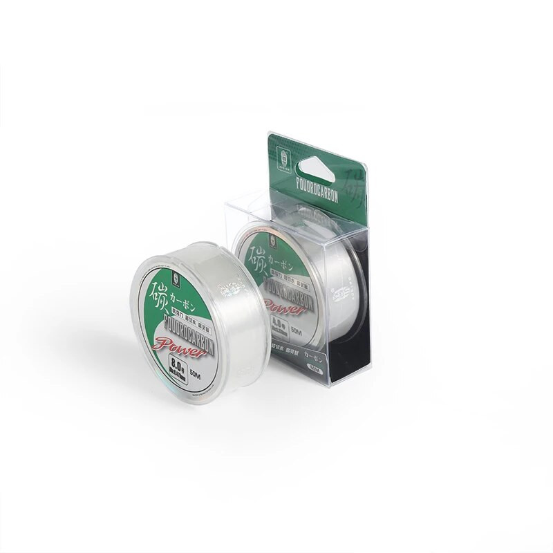 ZUKIBO 50M 100% True Fluorocarbon Ribolov Struna Japanska Karbonska Struna Monofilament Leader Line Front Wireway Transparent