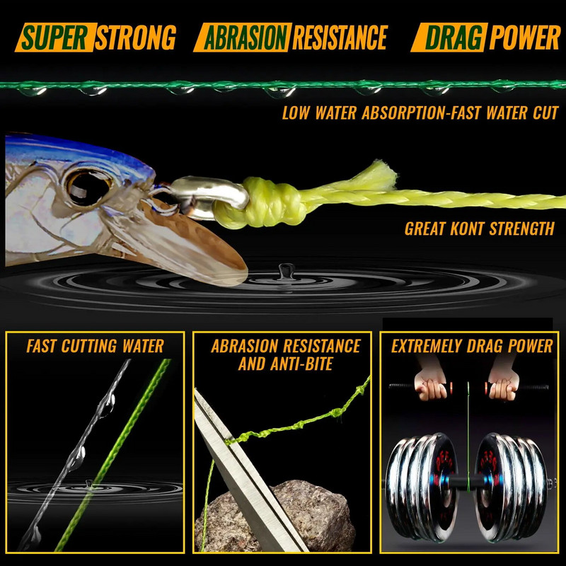 JOF Braided Line X4 100/300m 6 Color All For Fishing Line MaxDrag 85LB Multifilament PE Line for Saltwater Sea Fishing