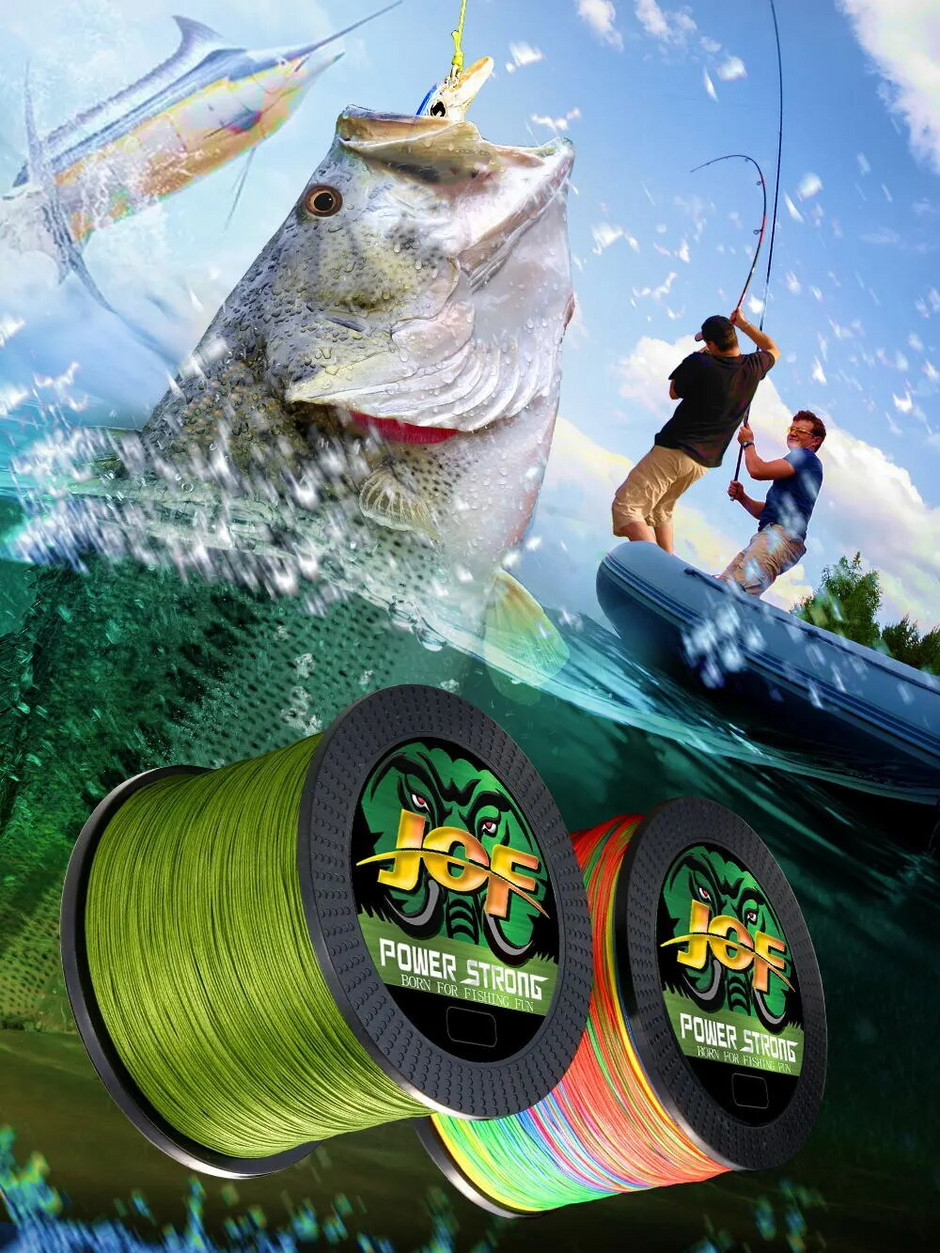 JOF Braided Line X4 100/300m 6 Color All For Fishing Line MaxDrag 85LB  Multifilament PE Line For Saltwater Sea Fishing