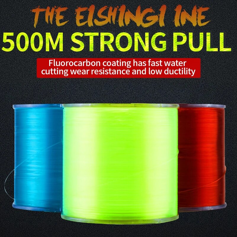 Super Strong 500m neilona makšķerēšanas aukla 2-35LB Japan Monofilament Fluorocarbon Coated aukla Makšķerēšanas piederumi karpu jūrai