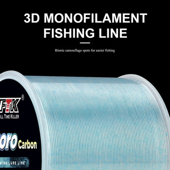 Рибна линия 120 м флуоровъглеродно покритие 3D монофиламент Невидимо светло петно Супер здрав мек найлон Устойчив на износване