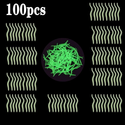 20PCS-100pcs Realističan crveni crv Meki mamac Kišna glista ledeni zimski ribolov Silikonski umjetni mamac Riblji škampi Dodatak bas šaran