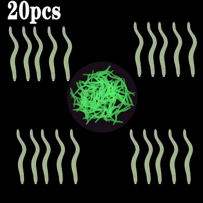 20PCS-100pcs Realističan crveni crv Meki mamac Kišna glista ledeni zimski ribolov Silikonski umjetni mamac Riblji škampi Dodatak bas šaran