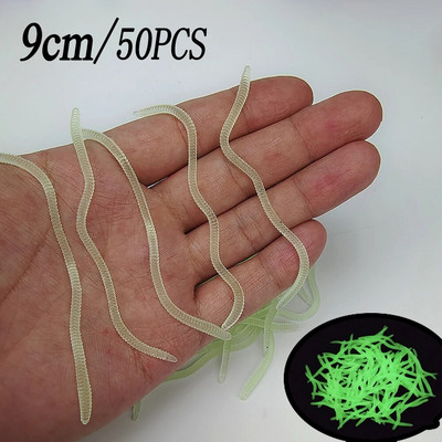 20PCS-100pcs Realističan crveni crv Meki mamac Kišna glista ledeni zimski ribolov Silikonski umjetni mamac Riblji škampi Dodatak bas šaran