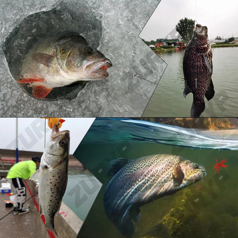 20PCS-100pcs Realističan crveni crv Meki mamac Kišna glista ledeni zimski ribolov Silikonski umjetni mamac Riblji škampi Dodatak bas šaran