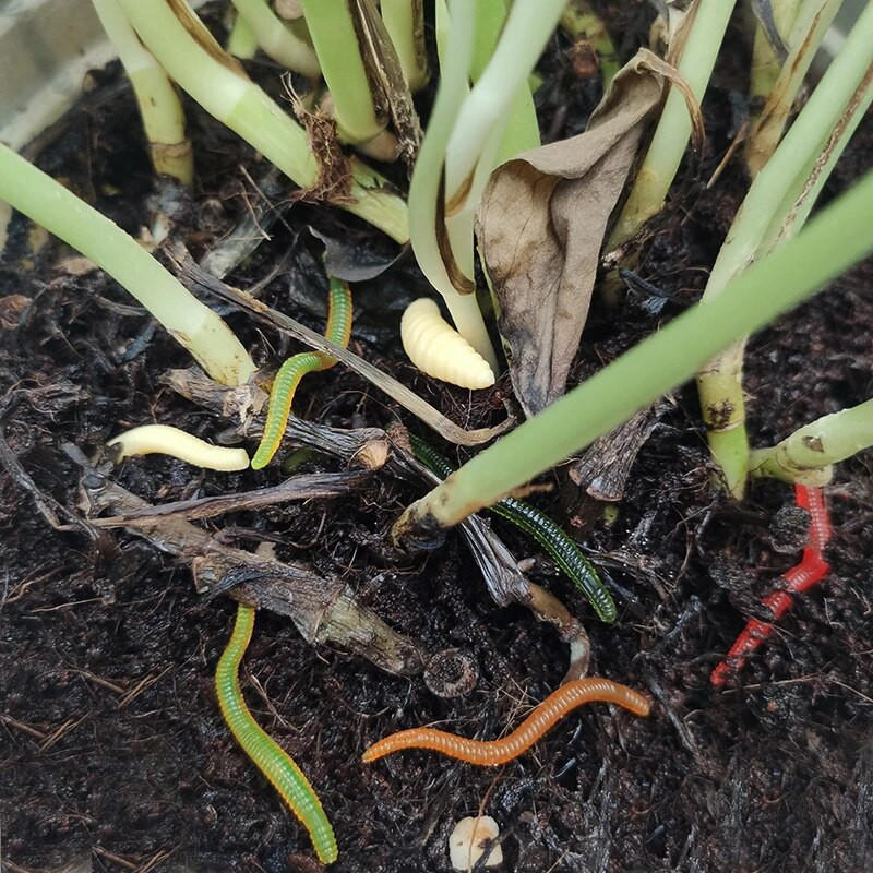 20PCS-100pcs Realističan crveni crv Meki mamac Kišna glista ledeni zimski ribolov Silikonski umjetni mamac Riblji škampi Dodatak bas šaran