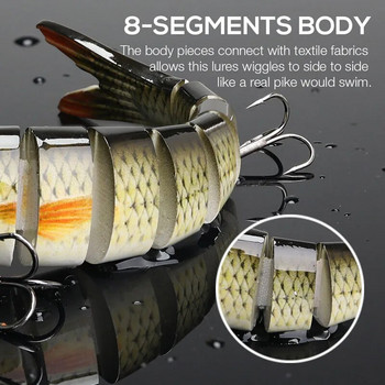 Риболовни примамки Multi Jointed Swimbait Crank Bait Бавно потъваща Bionic изкуствена стръв Сладководна соленоводна пъстърва Bass Fishing Acce