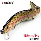 Banshee 165mm 34g Fishing Lures Jointed Crankbaits Swimbait Sinking Wobblers For Pike Trout Trolling Artificial Hard Bait Tackle