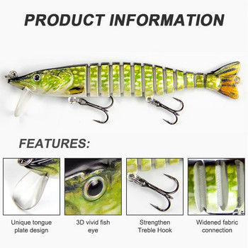 Banshee 165mm 34g Fishing Lures Jointed Crankbaits Swimbait Sinking Wobblers For Pike Trout Trolling Artificial Hard Bait Tackle