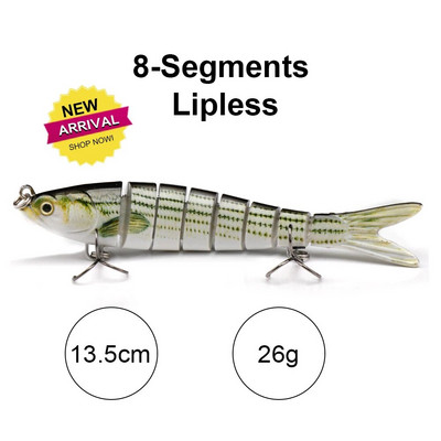 TREHOOK 10 cm/12,5 cm līdaku vobleri makšķerēšanai ar mākslīgo ēsmu, cieta, daudzlocītavu Swimbait Crankbait Lifelike makšķerēšanas mānekļu piederumi