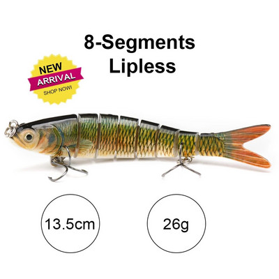 TREHOOK 10 cm/12,5 cm līdaku vobleri makšķerēšanai ar mākslīgo ēsmu, cieta, daudzlocītavu Swimbait Crankbait Lifelike makšķerēšanas mānekļu piederumi