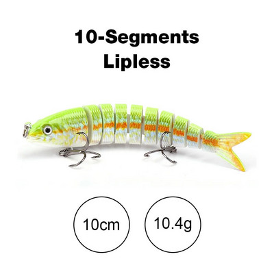 TREHOOK 10 cm/12,5 cm līdaku vobleri makšķerēšanai ar mākslīgo ēsmu, cieta, daudzlocītavu Swimbait Crankbait Lifelike makšķerēšanas mānekļu piederumi
