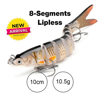 TREHOOK 10 cm/12,5 cm līdaku vobleri makšķerēšanai ar mākslīgo ēsmu, cieta, daudzlocītavu Swimbait Crankbait Lifelike makšķerēšanas mānekļu piederumi