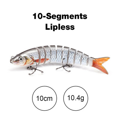 TREHOOK 10 cm/12,5 cm līdaku vobleri makšķerēšanai ar mākslīgo ēsmu, cieta, daudzlocītavu Swimbait Crankbait Lifelike makšķerēšanas mānekļu piederumi