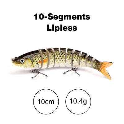 TREHOOK 10 cm/12,5 cm līdaku vobleri makšķerēšanai ar mākslīgo ēsmu, cieta, daudzlocītavu Swimbait Crankbait Lifelike makšķerēšanas mānekļu piederumi