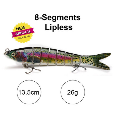 TREHOOK 10 cm/12,5 cm līdaku vobleri makšķerēšanai ar mākslīgo ēsmu, cieta, daudzlocītavu Swimbait Crankbait Lifelike makšķerēšanas mānekļu piederumi