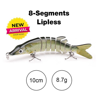 TREHOOK 10 cm/12,5 cm līdaku vobleri makšķerēšanai ar mākslīgo ēsmu, cieta, daudzlocītavu Swimbait Crankbait Lifelike makšķerēšanas mānekļu piederumi
