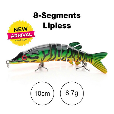 TREHOOK 10 cm/12,5 cm līdaku vobleri makšķerēšanai ar mākslīgo ēsmu, cieta, daudzlocītavu Swimbait Crankbait Lifelike makšķerēšanas mānekļu piederumi