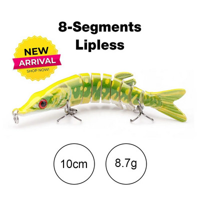 TREHOOK 10 cm/12,5 cm līdaku vobleri makšķerēšanai ar mākslīgo ēsmu, cieta, daudzlocītavu Swimbait Crankbait Lifelike makšķerēšanas mānekļu piederumi