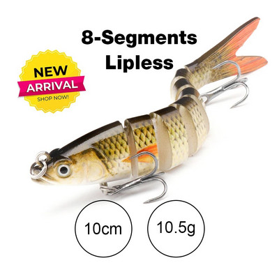 TREHOOK 10 cm/12,5 cm līdaku vobleri makšķerēšanai ar mākslīgo ēsmu, cieta, daudzlocītavu Swimbait Crankbait Lifelike makšķerēšanas mānekļu piederumi