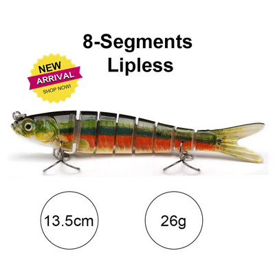 TREHOOK 10 cm/12,5 cm līdaku vobleri makšķerēšanai ar mākslīgo ēsmu, cieta, daudzlocītavu Swimbait Crankbait Lifelike makšķerēšanas mānekļu piederumi