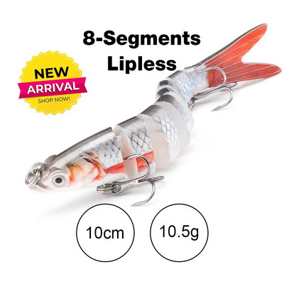 TREHOOK 10 cm/12,5 cm līdaku vobleri makšķerēšanai ar mākslīgo ēsmu, cieta, daudzlocītavu Swimbait Crankbait Lifelike makšķerēšanas mānekļu piederumi