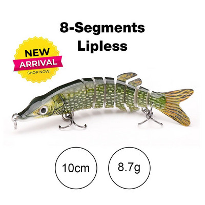 TREHOOK 10 cm/12,5 cm līdaku vobleri makšķerēšanai ar mākslīgo ēsmu, cieta, daudzlocītavu Swimbait Crankbait Lifelike makšķerēšanas mānekļu piederumi