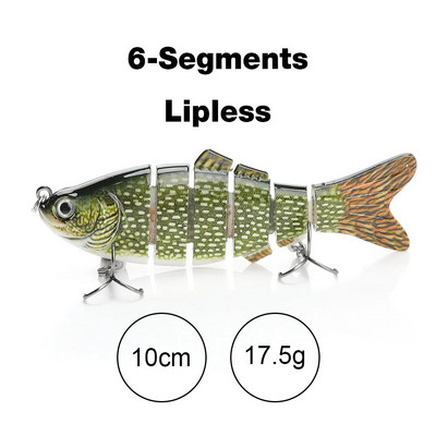 TREHOOK 10 cm/12,5 cm līdaku vobleri makšķerēšanai ar mākslīgo ēsmu, cieta, daudzlocītavu Swimbait Crankbait Lifelike makšķerēšanas mānekļu piederumi