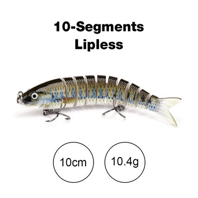 TREHOOK 10 cm/12,5 cm līdaku vobleri makšķerēšanai ar mākslīgo ēsmu, cieta, daudzlocītavu Swimbait Crankbait Lifelike makšķerēšanas mānekļu piederumi