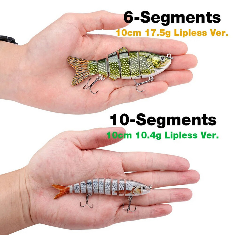TREHOOK 10 cm/12,5 cm līdaku vobleri makšķerēšanai ar mākslīgo ēsmu, cieta, daudzlocītavu Swimbait Crankbait Lifelike makšķerēšanas mānekļu piederumi