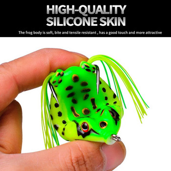 1 бр. 5G 8.5G 13G 17.5G примамка за жаба Мека тръбна примамка Пластмасова примамка за риболов с риболовни куки Topwater Ray Frog Изкуствени 3D очи
