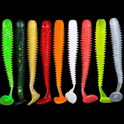 10 buc/lot Naluci moale Viermi din silicon Momeli 5 cm 6 cm 7,5 cm Naluci de pescuit Jigging Wobblers Naluci artificiale pentru joc de crap de bas