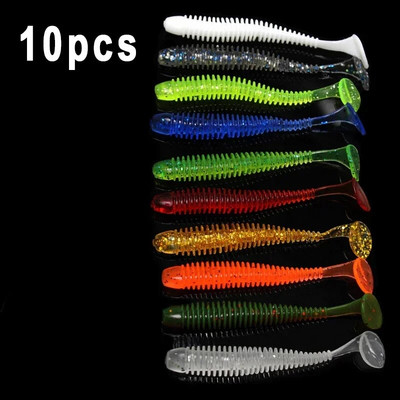 10pcs/Lot Mekani mamci Silikonski mamci za crve 5 cm 6 cm 7,5 cm Jigging vobleri Mamci za ribolov Umjetni mamci za plivanje za pribor za bas šarana