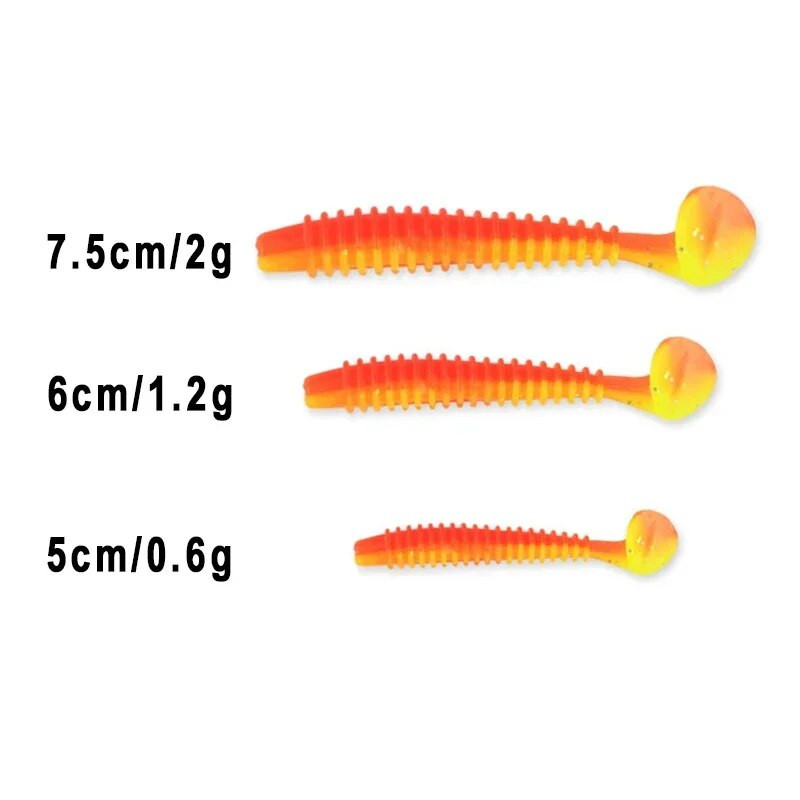 10pcs/Lot Mekani mamci Silikonski mamci za crve 5 cm 6 cm 7,5 cm Jigging vobleri Mamci za ribolov Umjetni mamci za plivanje za pribor za bas šarana