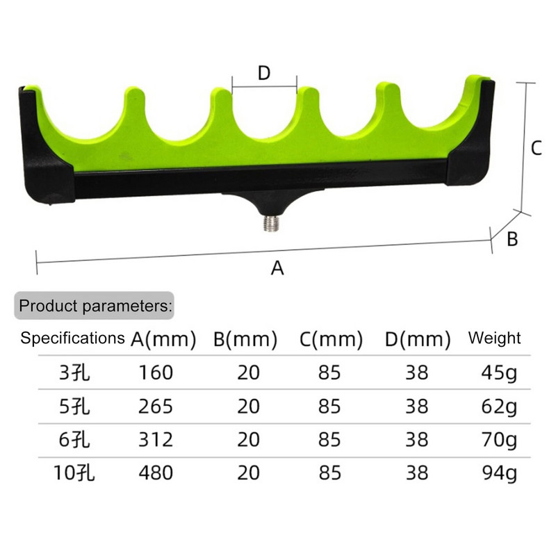 Makšķerēšanas nūju turētāja kronšteins Makšķerkātu plaukta glabāšanas organizators satur 3/5/6/10 makšķeres makšķerēšanas piederumiem MC889