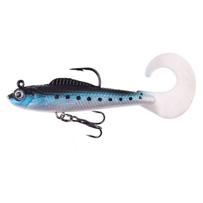 Mīkstas ēsmas makšķerēšanas mānekļi 80 mm/14 g 90 mm/9,5 g mākslīgi grimstoši peldēšanas lāpstiņas astes džiga galvas makšķerēšanas piederumi. Preces jūras asariem