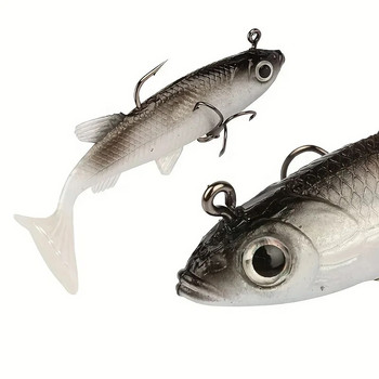 5τμχ/Παρτίδα Jig Hook Σετ μαλακών δολωμάτων σιλικόνης Swimbait 8cm 12,5g Fishing Wobblers Τεχνητό Καουτσούκ Δολώματα για Αντιμετώπιση Δελεασμού Pike Bass
