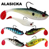 ALASICKA 5/8.5/11.5CM Head Soft Bait T tail Vobleris makšķerēšanas māneklis Pesca Carp Bass mākslīgā gumijas ēsma Swimbait makšķerēšanas piederumi