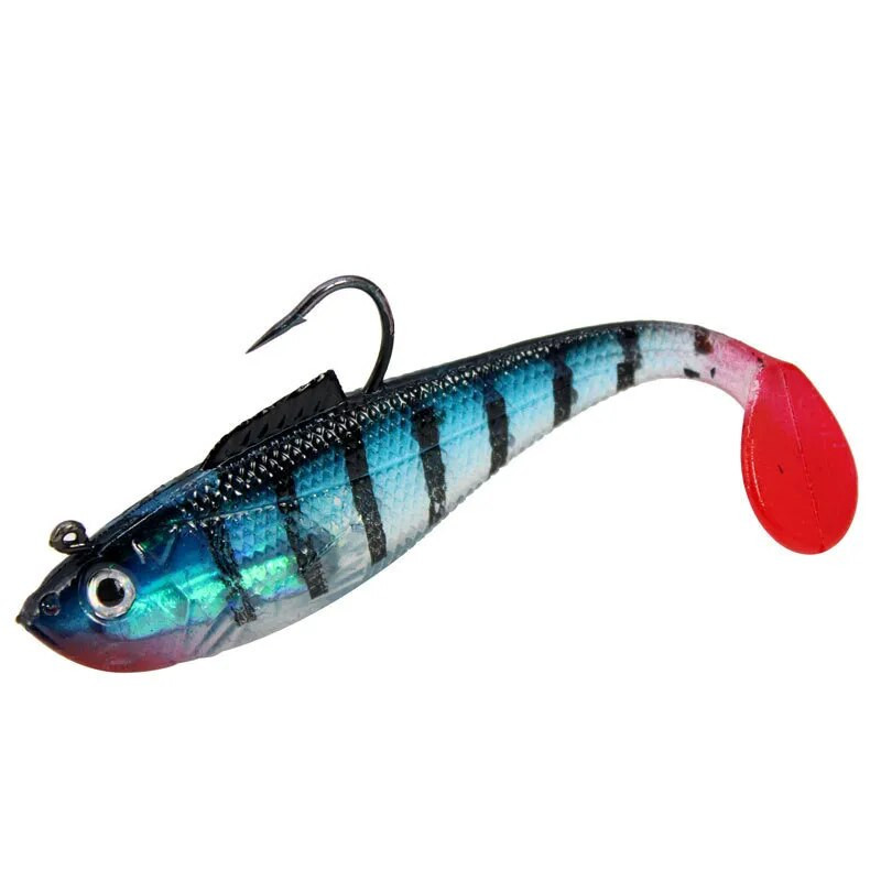 ALASICKA 5/8.5/11.5CM Head Soft Bait T tail Vobleris makšķerēšanas māneklis Pesca Carp Bass mākslīgā gumijas ēsma Swimbait makšķerēšanas piederumi