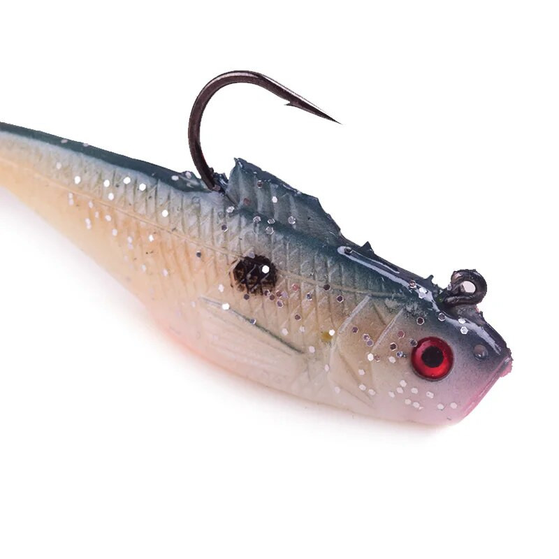 ALASICKA 5/8.5/11.5CM Head Soft Bait T tail Vobleris makšķerēšanas māneklis Pesca Carp Bass mākslīgā gumijas ēsma Swimbait makšķerēšanas piederumi