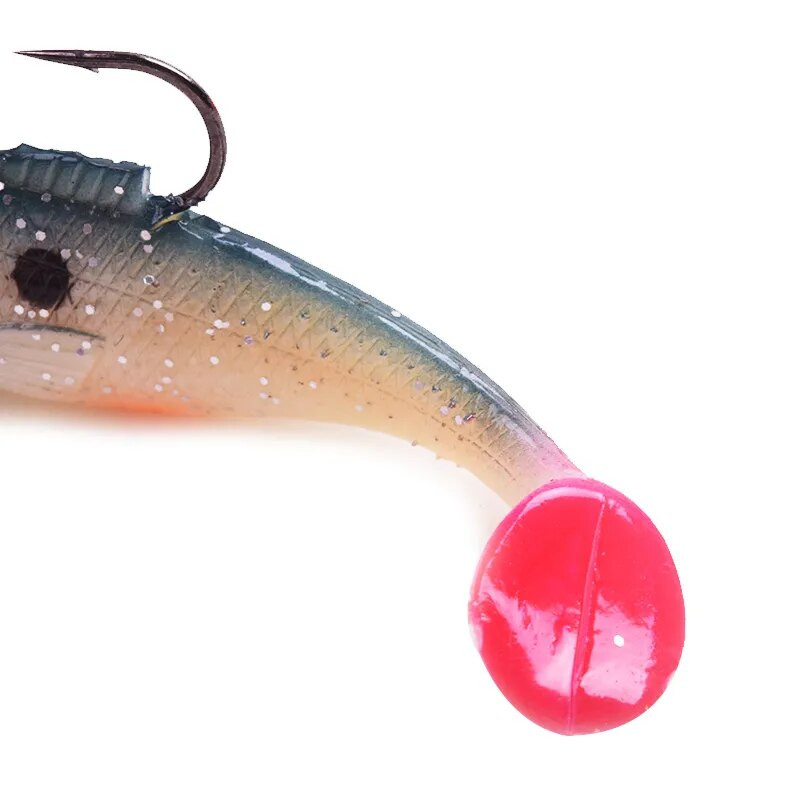 ALASICKA 5/8.5/11.5CM Head Soft Bait T tail Vobleris makšķerēšanas māneklis Pesca Carp Bass mākslīgā gumijas ēsma Swimbait makšķerēšanas piederumi