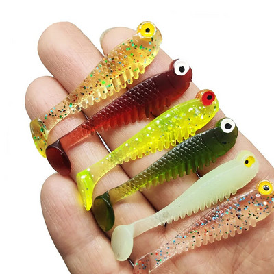 5 buc momeli moale momeli de pescuit 5,5 cm/7 cm 1,2 g/2,8 g Artificial în mișcare plutitor Pva Swimbait Paddle Coada Articole de pescuit