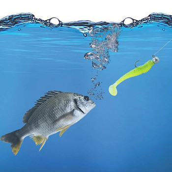 5 τεμ. Soft Bait Fishing Lure 55/65/75mm 1,3/2,2/4g Artificial Moving Swimbait Paddle Tail Silicone Worms Είδη ψαρέματος