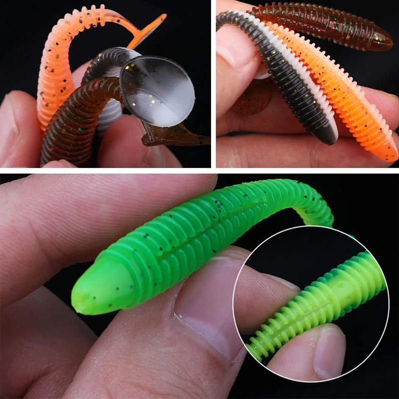 5 tk Pehme söödaga püügilant 55/65/75 mm 1,3/2,2/4g kunstlik liikuv ujumisaeru aeru saba silikoonist usside kalapüügitarbed