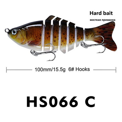 Elutruud kõvad kalapüügi landid, mitme liigesega aeglaselt uppuvad segmenteeritud ujumissöödad kunstsööt Bassipüügi tarvikud meriforelli jaoks