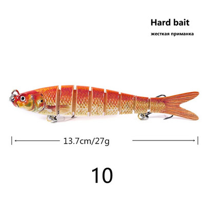 Elutruud kõvad kalapüügi landid, mitme liigesega aeglaselt uppuvad segmenteeritud ujumissöödad kunstsööt Bassipüügi tarvikud meriforelli jaoks