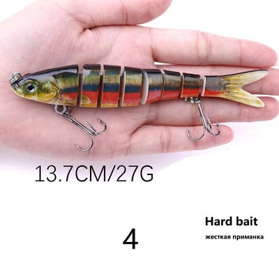 Elutruud kõvad kalapüügi landid, mitme liigesega aeglaselt uppuvad segmenteeritud ujumissöödad kunstsööt Bassipüügi tarvikud meriforelli jaoks